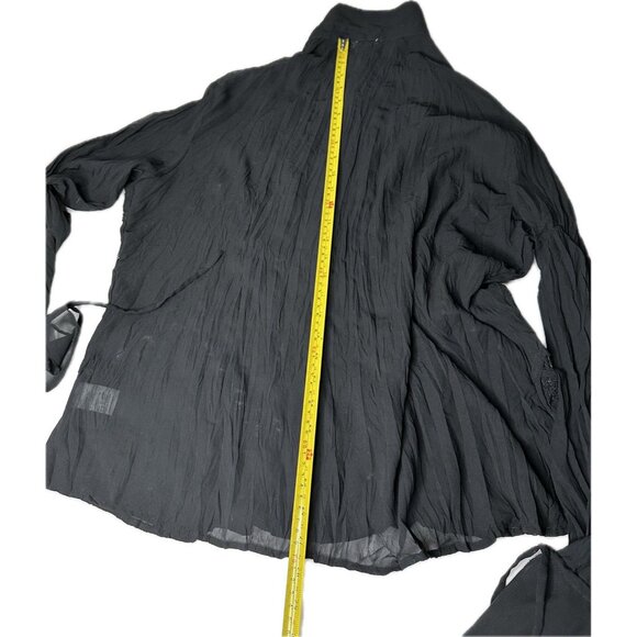 VTG Kaelyn Max Black Top Bell Sleeve Crinkle Fairycore Y2K 2000s Goth Vampire XL - Picture 6 of 7